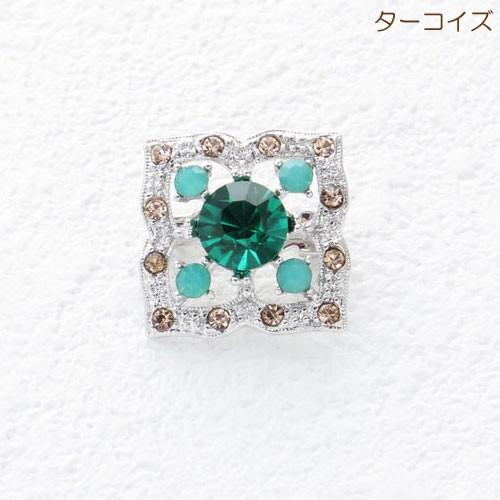 ブローチ(br85) ミニスクエア 大粒ビジューエレガント四角ミニピン