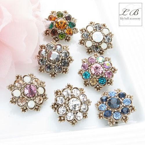 ブローチ(br88) ミニミオリエンタルフラワー アンティーク調きらきら