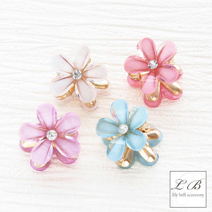 ヘアクリップ ミニ クリップ ラメ 花 きらきら フラワー バンス