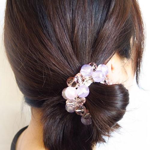 ヘアゴム(hg20)じゃらじゃらビーズゴム きらきらラメ入りボール