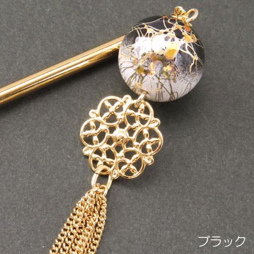 かんざし(ojs15)オリジナル 和風唐草ビーズ＆透かし花チェーン