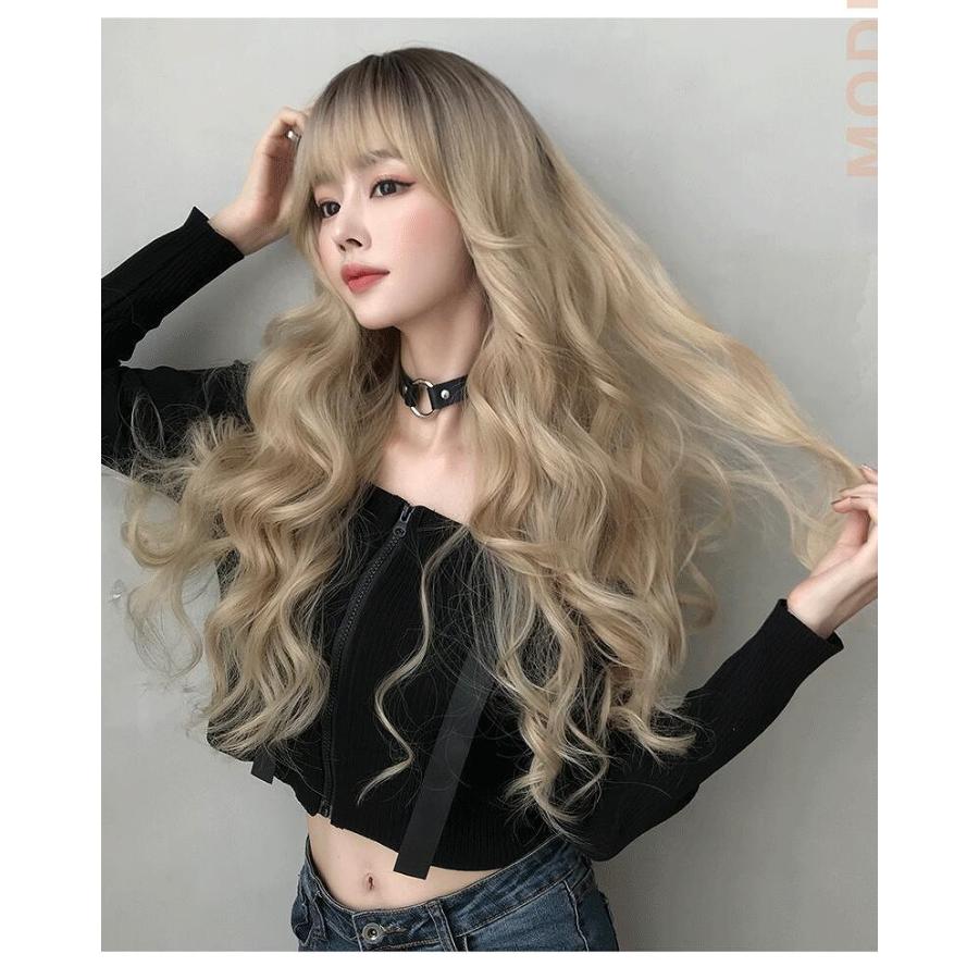 外国人風カーリーヘア 年 新作 ロング ウィッグ ニュアンス イベント コスプレ カール プレゼント ツートーン ツートン ファッション Fl8017 Lilymei 通販 Yahoo ショッピング