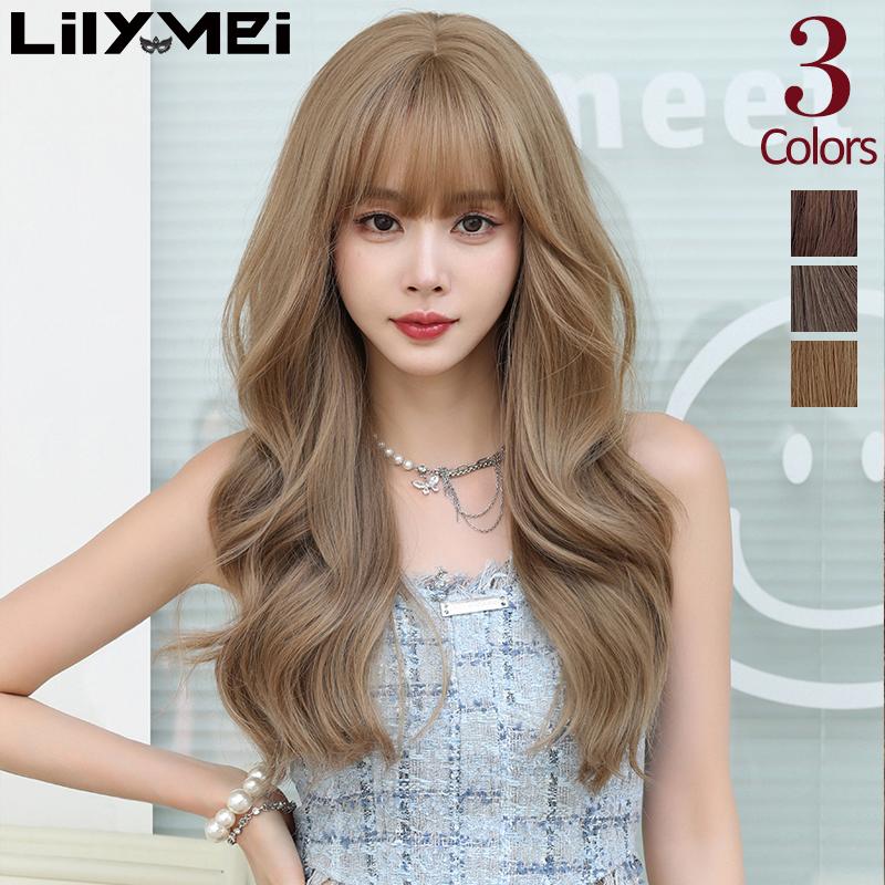 ウィッグ 新作 コテ巻き風 ニュアンス ロング ゆるウェーブ : LilyMei