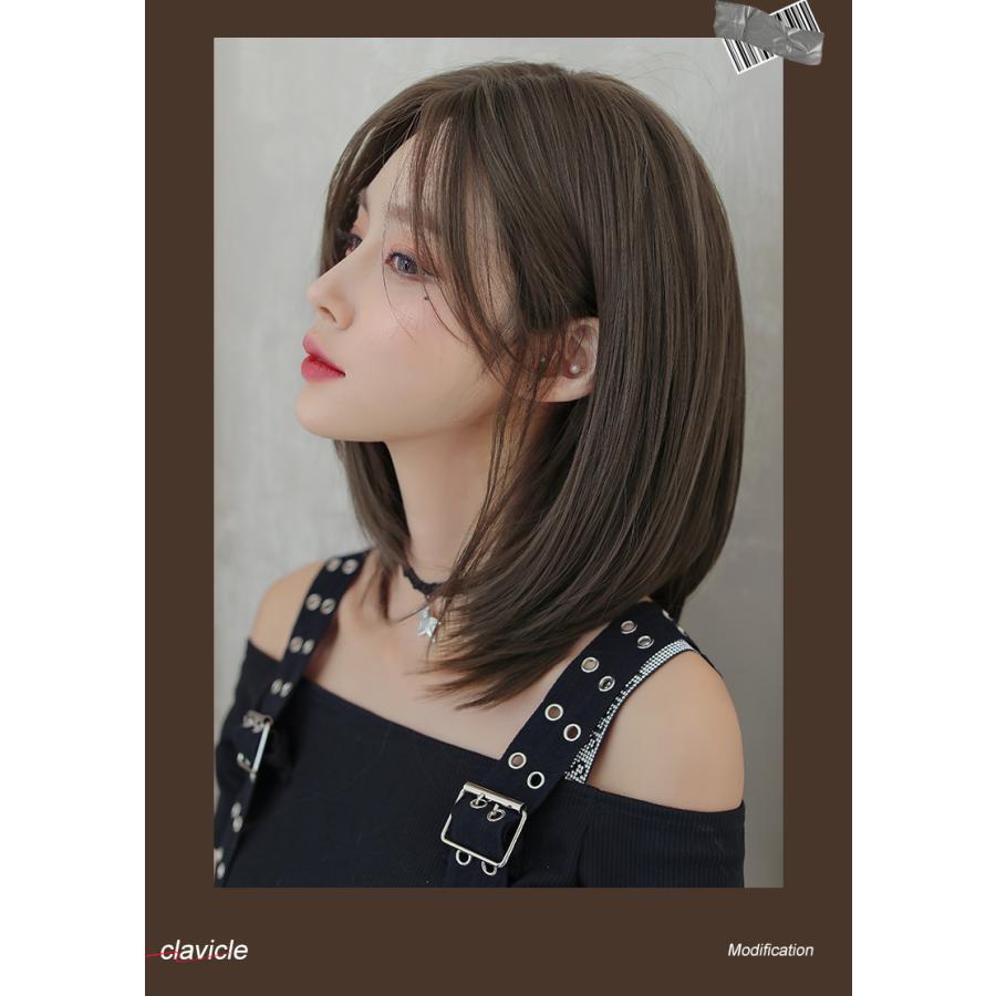 センターパート ミディアムボブ 与え おしゃれ ミディ ナチュラル フルウィッグ 前髪なし セミロング