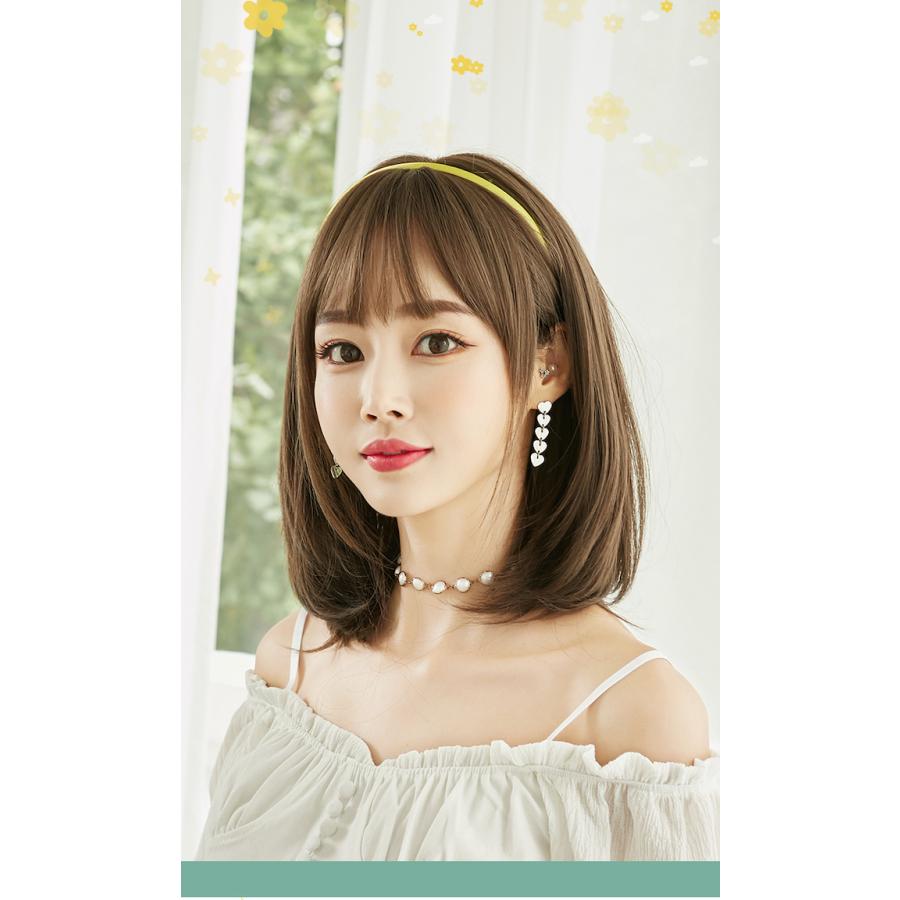 レイヤー入り おくれ毛ミディ バレないウィッグ 送料無料 ショート 耐熱 抜け感 レイヤー ふかし 小顔 美ライン Fm8023 Lilymei 通販 Yahoo ショッピング