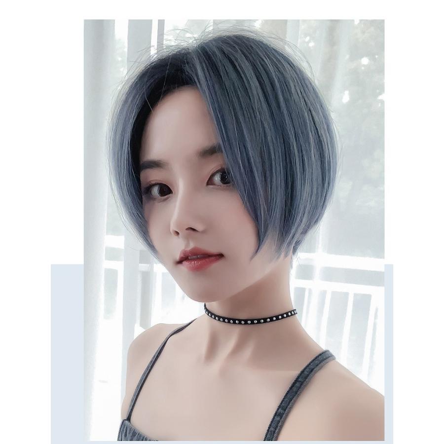 スタイリッシュ ボブ 前髪なし 青 ブルー ふかし 大人 アッシュ イベント コスプレ カール フルウィッグ 根元 グラデーション 結婚式 ウィッグ フルウイッグ Fs8012 Lilymei 通販 Yahoo ショッピング