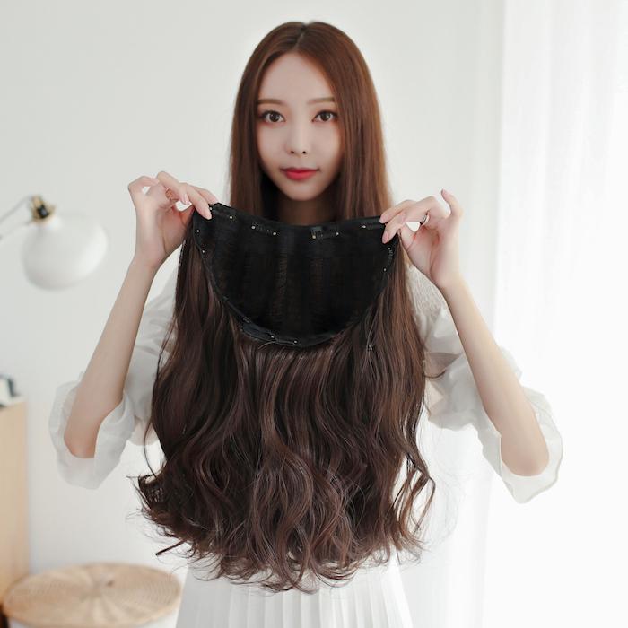 U型 ハーフウィッグ ハーフ エクステ キューブウィッグ つけ毛