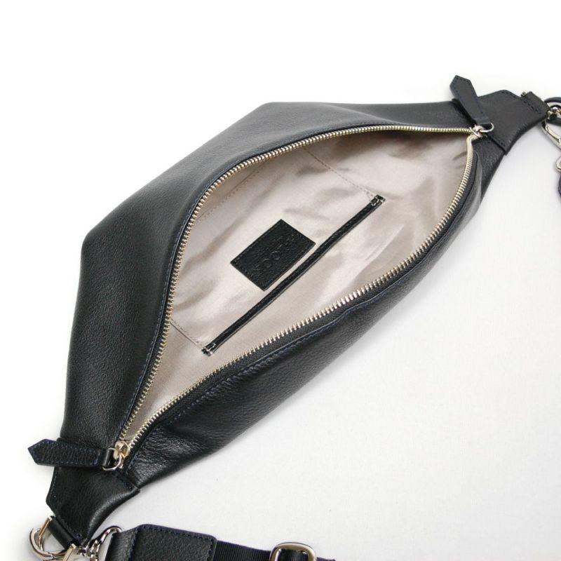 爆買 ボディバッグ 本革 三日月型 オリーブレザー ウエストバッグ 革