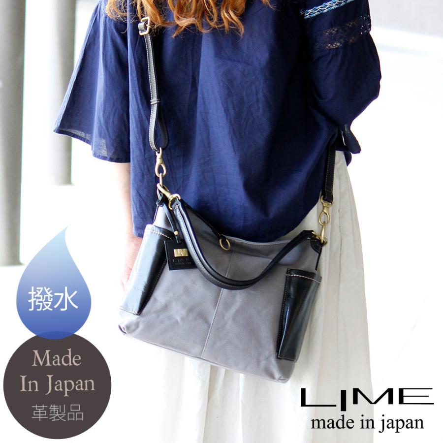 ショルダーバッグ 2way ハンドバッグ レディース 本革 帆布 コットン 日本製 カジュアルバッグ ランチ 通勤 通学 ライム ヴェリー コンビ L1926 爆買 | LIME made in japan | 21