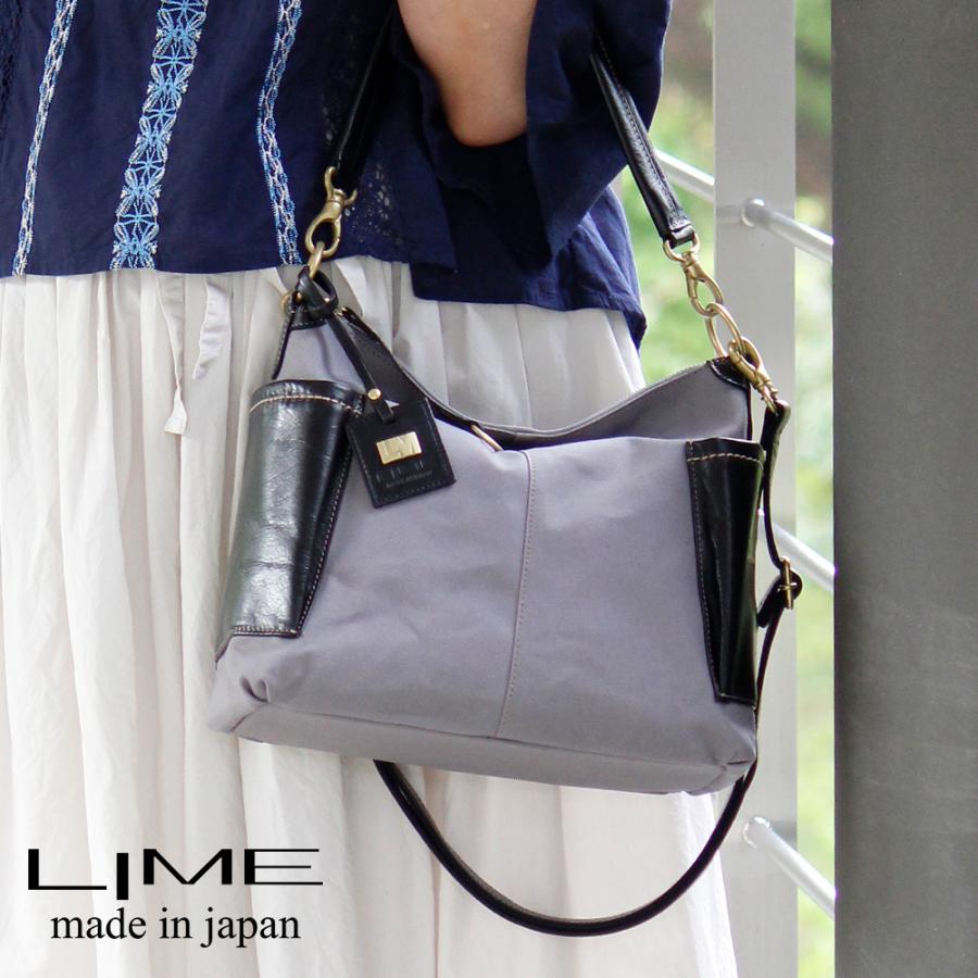 ショルダーバッグ 2way ハンドバッグ レディース 本革 帆布 コットン 日本製 カジュアルバッグ ランチ 通勤 通学 ライム ヴェリー コンビ L1926 爆買 | LIME made in japan | 22
