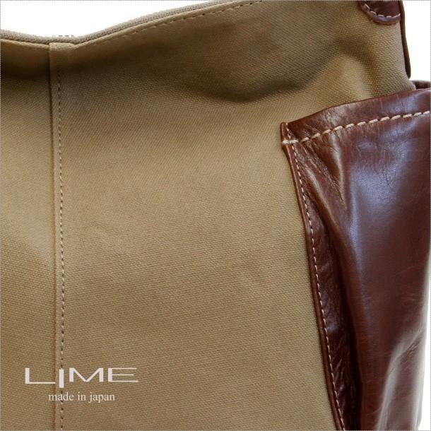 ショルダーバッグ 2way ハンドバッグ レディース 本革 帆布 コットン 日本製 カジュアルバッグ ランチ 通勤 通学 ライム ヴェリー コンビ L1926 爆買 | LIME made in japan | 12