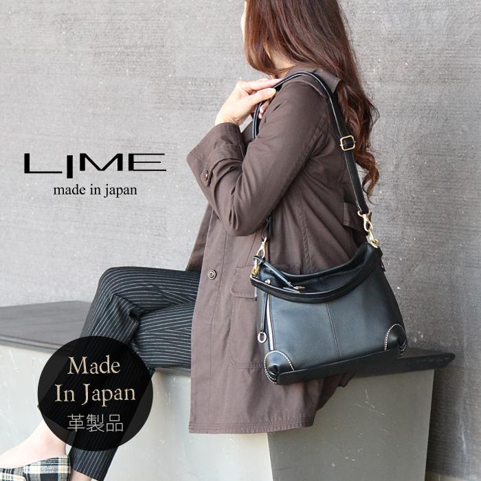 LIME made in japan ショルダーバッグ レディース 本革 2way LIME made in japan ショルダーバッグ レディース 本革 2way