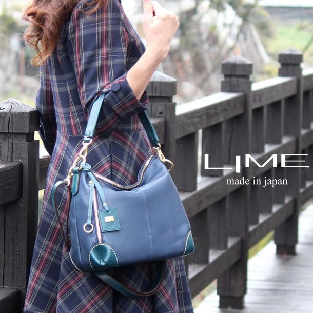 LIME made in japan ショルダーバッグ レディース 本革 2way LIME made in japan ショルダーバッグ レディース 本革 2way
