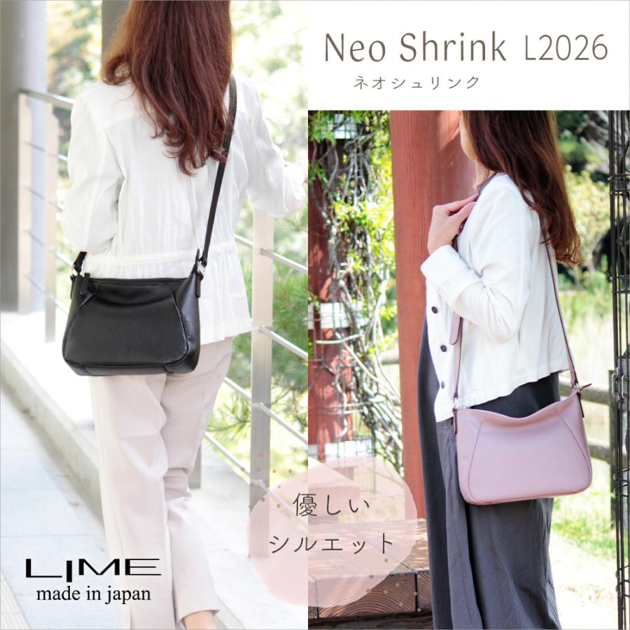 LIME made in japan ショルダーバッグ レディース 本革 斜めがけ