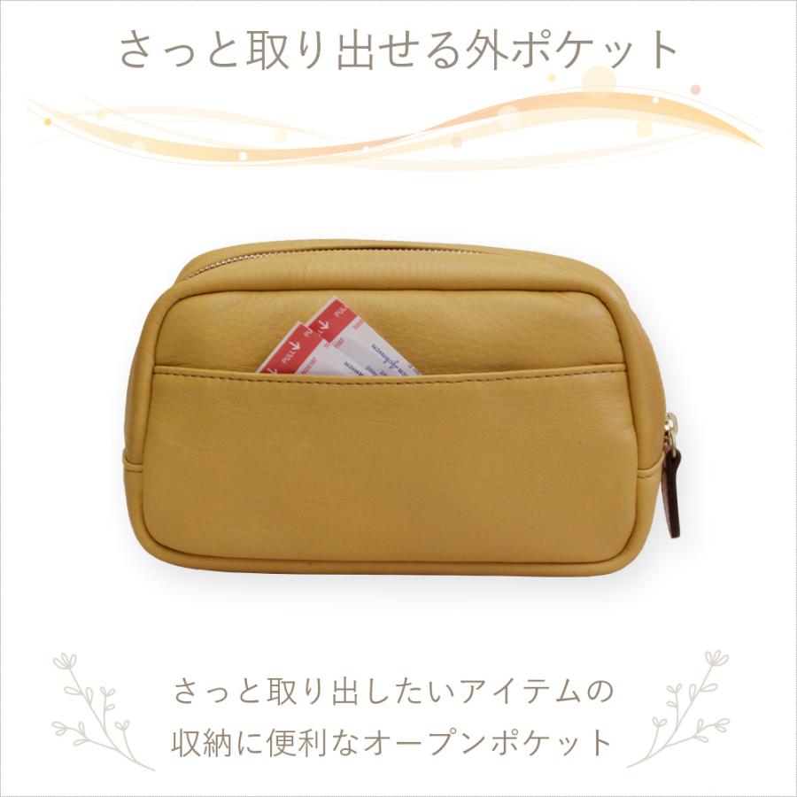 LIME made in japan ポーチ 本革 小物入れ 化粧ポーチ 大きめ 旅行