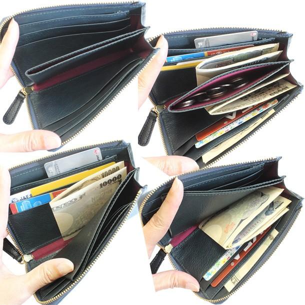 財布 レディース メンズ コンパクト デニム調レザー 小さめ 革 本革 L字ファスナー 小銭入れ 日本製 ライム マキシム デニム L8092 | LIME made in japan | 06