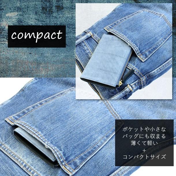 財布 レディース メンズ コンパクト デニム調レザー 小さめ 革 本革 L字ファスナー 小銭入れ 日本製 ライム マキシム デニム L8092 | LIME made in japan | 08