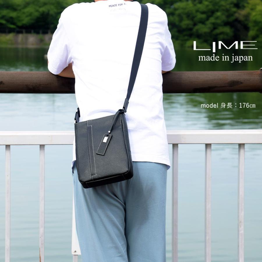 LIME made in japan ショルダーバッグ メンズ レディース 本革 革 斜 