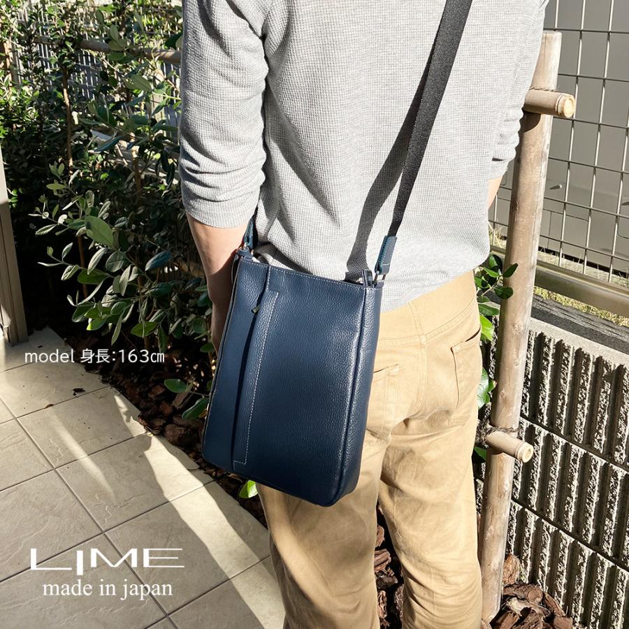 LIME made in japan ショルダーバッグ メンズ レディース 本革 革 斜 