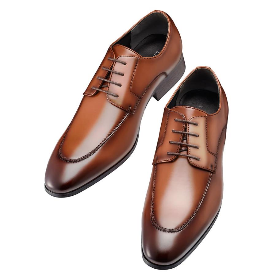 ビジネスシューズ メンズ 革靴 ロングノーズ 脚長効果 防水 紳士靴