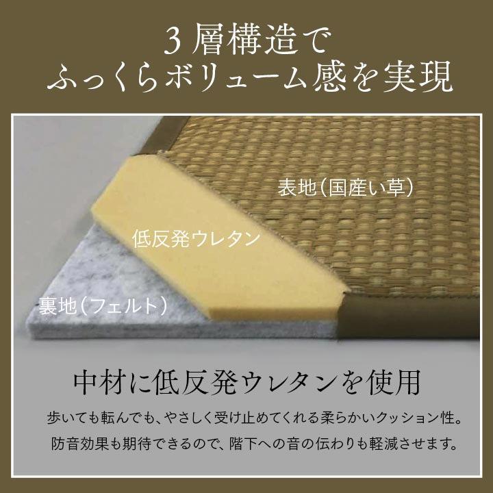 い草 ユニット畳 置き畳 タイド 低反発 約82×82×2.3cm/6枚セット クッション 防音 遮音 子供部屋 ズレ防止 吸湿 抗菌 消臭 春 夏 カジュアル 新生活 送料無料｜limelime-store｜05