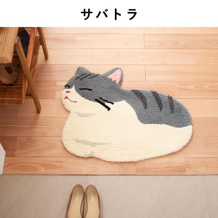 玄関マット マット コウバコスワリ 約60×70cm（変形）猫 ねこ フック織り 国産 日本製｜limelime-store｜11