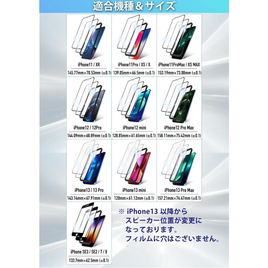 iPhone16 フィルム ガラスフィルム 2枚 全面 保護フィルム iPhone15 iPhone14 iPhone13 Pro Max Plus mini アイフォン SE3 SE2 12 11 XR 8 全面保護 10H ガラス | TEIQ | 31