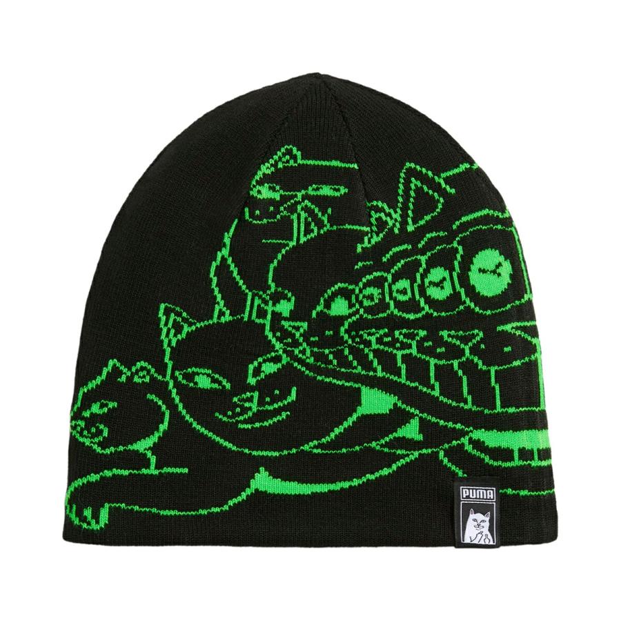 PUMA（プーマ） PUMA RIPNDIP BEANIE PUMA BLACK-FLURO GREEN PES
