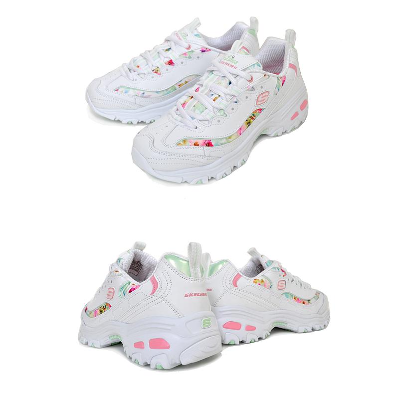 日本未発売/残りわずか】Skechers D'Lites デイジー 24cm春 SKECHERS（スケッチャーズ） SKECHERS D LITES BLOOMING FIELDS WHITE