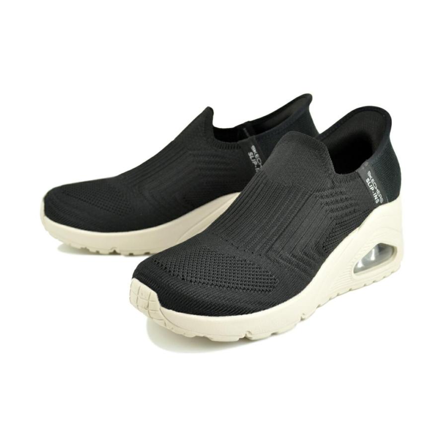 ブラック 24cm スケッチャーズ スリップインズ　ウノウェッジ　177523 SKECHERS（スケッチャーズ） SKECHERS UNO WEDGE-KICKIN KNIT SLIP-INS