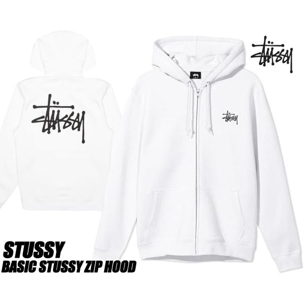 Stussy ジップアップパーカー 白 STUSSY（ステューシー） STUSSY BASIC STUSSY ZIP HOOD WHITE 1974500