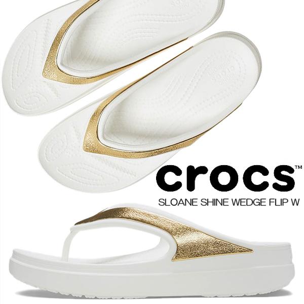 crocs（クロックス） crocs SLOANE SHINE WEDGE FLIP W WHITE 206919