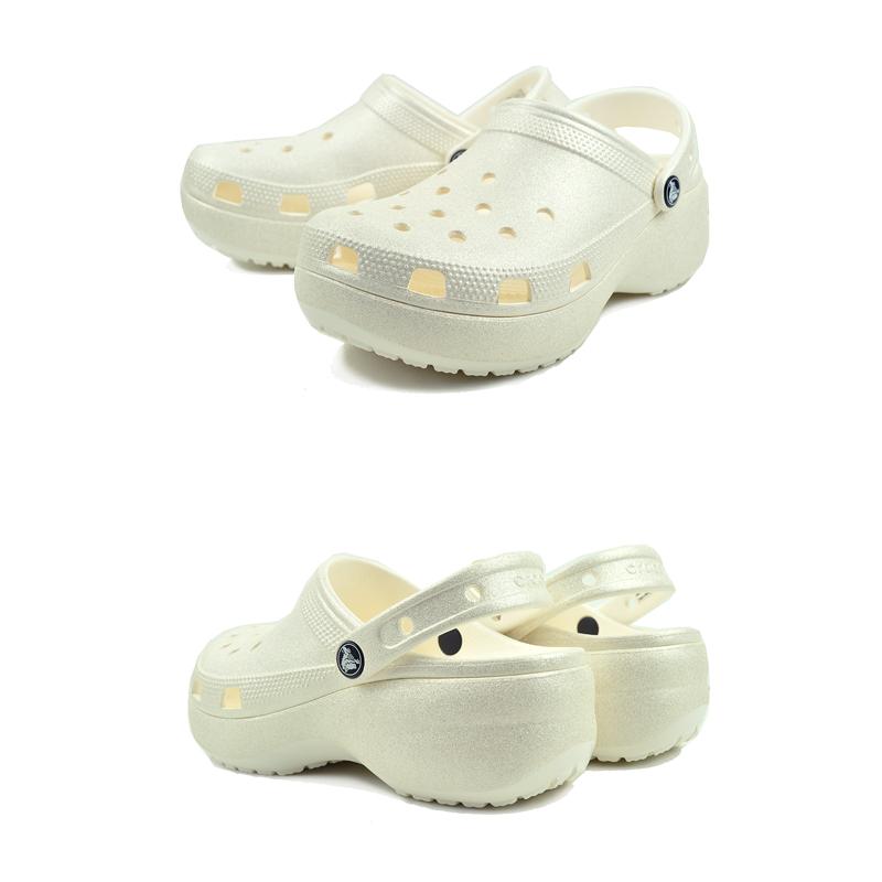 crocs（クロックス） crocs CLASSIC PLATFORM GLITTER CLOG W CHALK