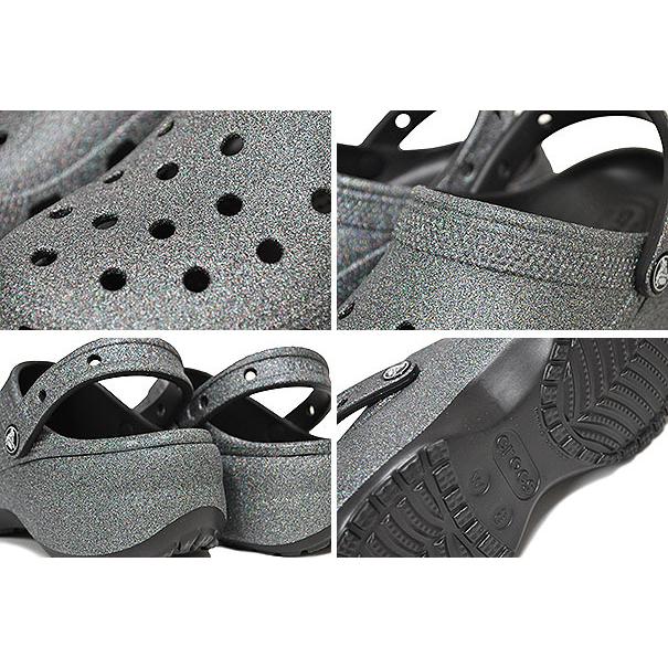 crocs（クロックス） crocs CLASSIC PLATFORM GLITTER CLOG W BLACK