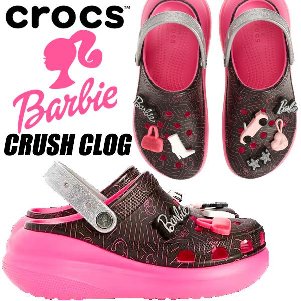 新品未使用❣️Crocs✖️バービーコラボ　クロックスアメリカ仕様 crocs（クロックス） crocs BARBIE CLASSIC CRUSH CLOG BLACK 208819