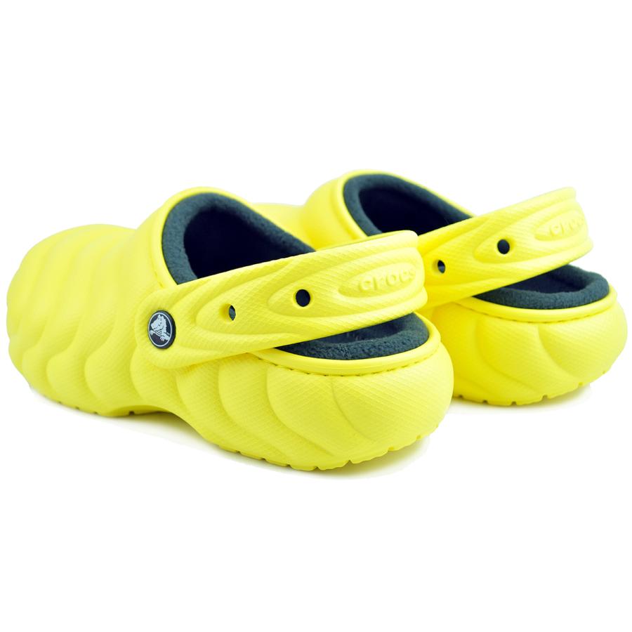 Crocs 210059-77J Classic Lined Overpuff Clog Cyber Yellow Size US M9 / W11 New Crocs Classic 210059-77J Clogs Unisex Cyber Yellow Overpuff  main image 4