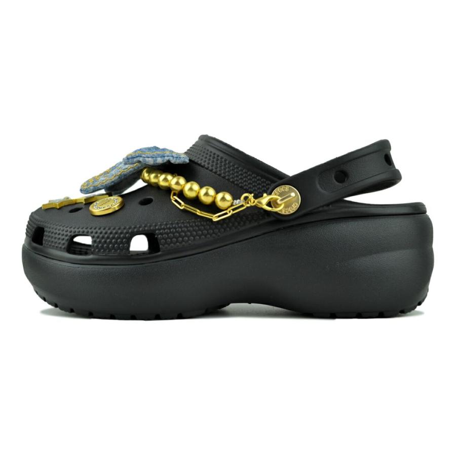 crocs（クロックス） crocs CLASSIC PLATFORM DENIM GLITZ CLOG BLACK