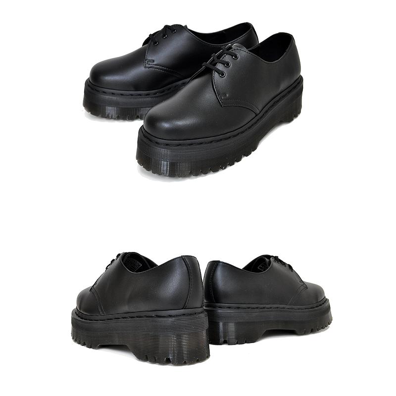 Dr.Martens VEGAN 1461 QUAD MONO 3EYE BLACK 30651001 ドクターマーチン ヴィーガン 1461 クアッド モノブラック 3 アイ シューズ FELIX RUB OFF 厚底 3ホール｜limited-edition｜03