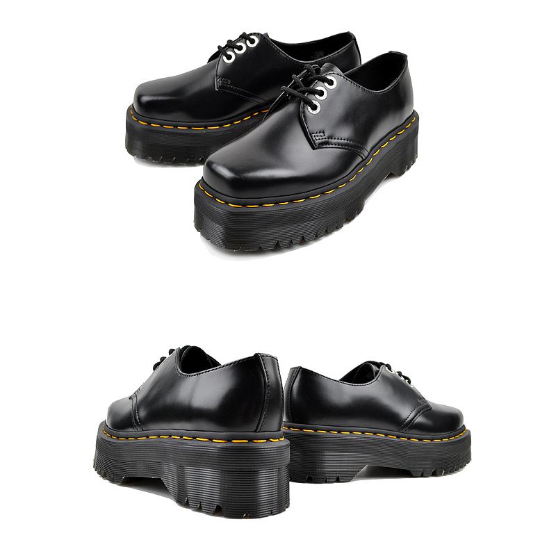 Dr.Martens 1461 QUAD SQUARED POLISHED SMOOTH BLACK 31299001 ドクターマーチン 1461 クワッド スクエア 3 アイ シューズ 厚底 スリーホール｜limited-edition｜03