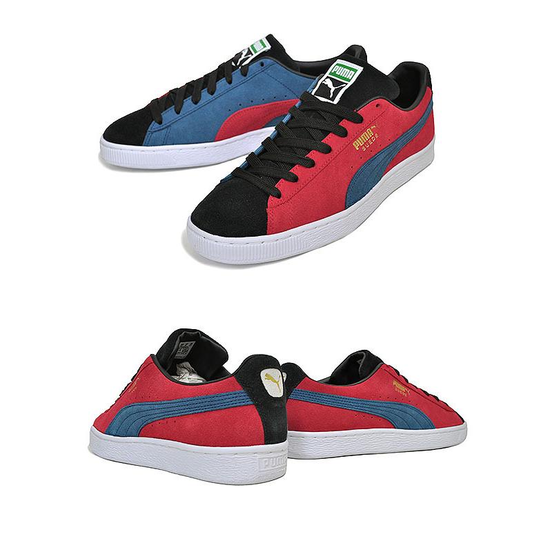 PUMA（プーマ） PUMA SUEDE CLASSIC XXI P BLACK-I BLUE-URBAN RED
