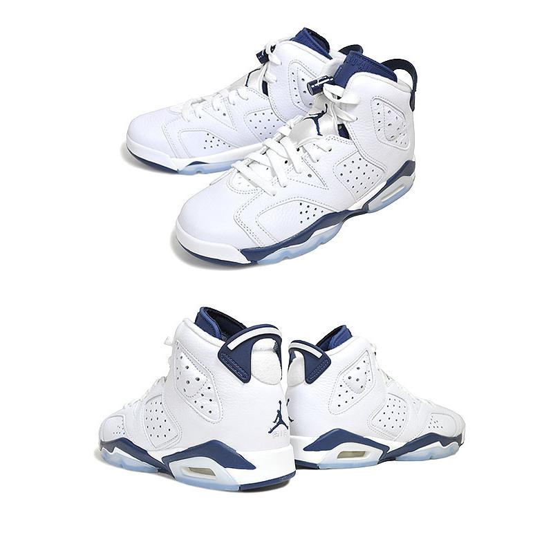 エア ジョーダン 6 NIKE AIR JORDAN RETRO (GS) white/midnight navy
