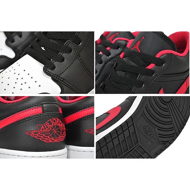 NIKE AIR JORDAN 1 LOW black/fire red-white 553558-063 WHITE