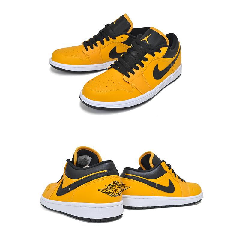 NIKE ナイキ AIR JORDAN 1 LOW 553558-700 エア ジョーダン1 ローカットスニーカー ブラック/イエロー US9/27cm エア ジョーダン 1 NIKE AIR JORDAN LOW university gold/black-white