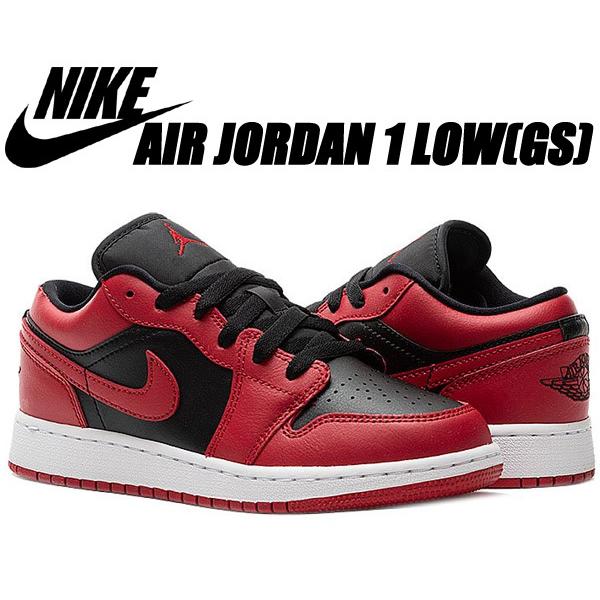 Jordan NIKE AIR JORDAN 1 LOW(GS) gym red/black-gym red-white