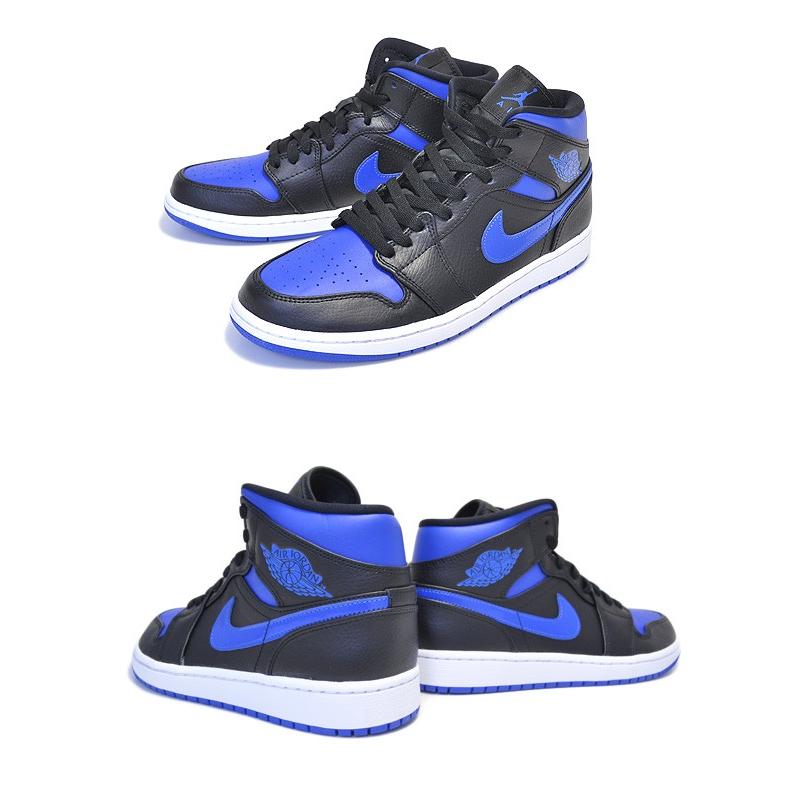 エア ジョーダン 1 NIKE AIR JORDAN MID black/hyper royal