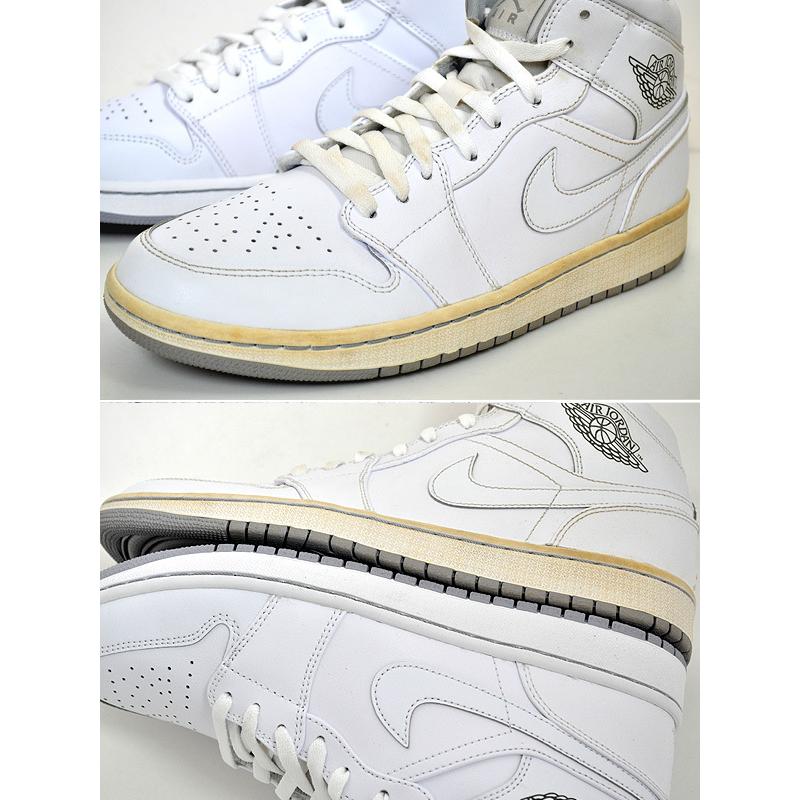 エア ジョーダン 1 【訳アリ】NIKE AIR JORDAN MID white/wht-w.gry
