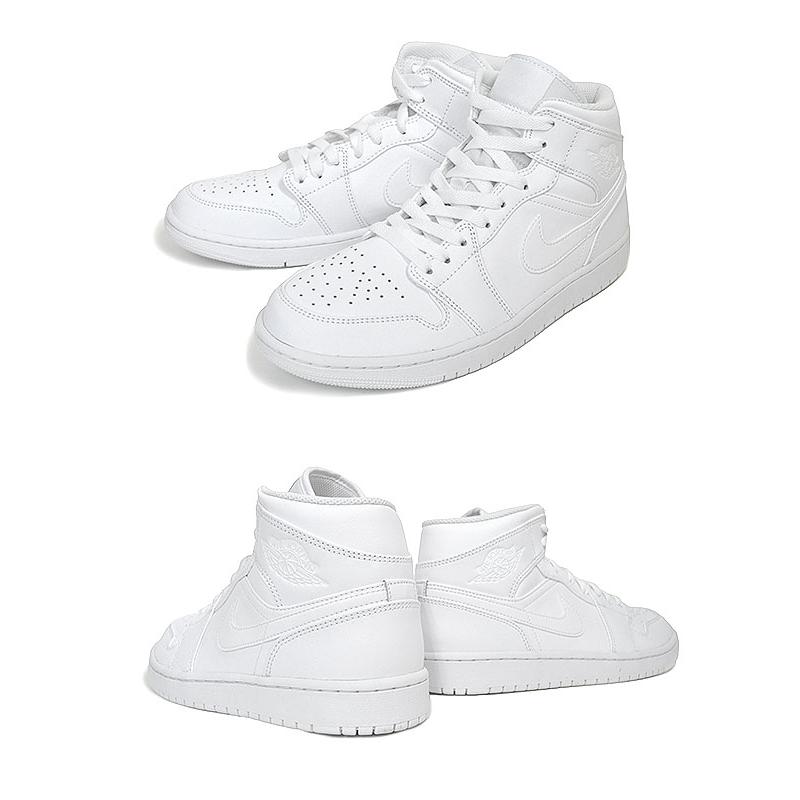 エア ジョーダン 1 NIKE AIR JORDAN MID white/white-white エア ジョーダン 1 NIKE AIR JORDAN MID white/white-white