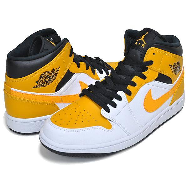 エア ジョーダン 1 NIKE AIR JORDAN MID white/university gold-black