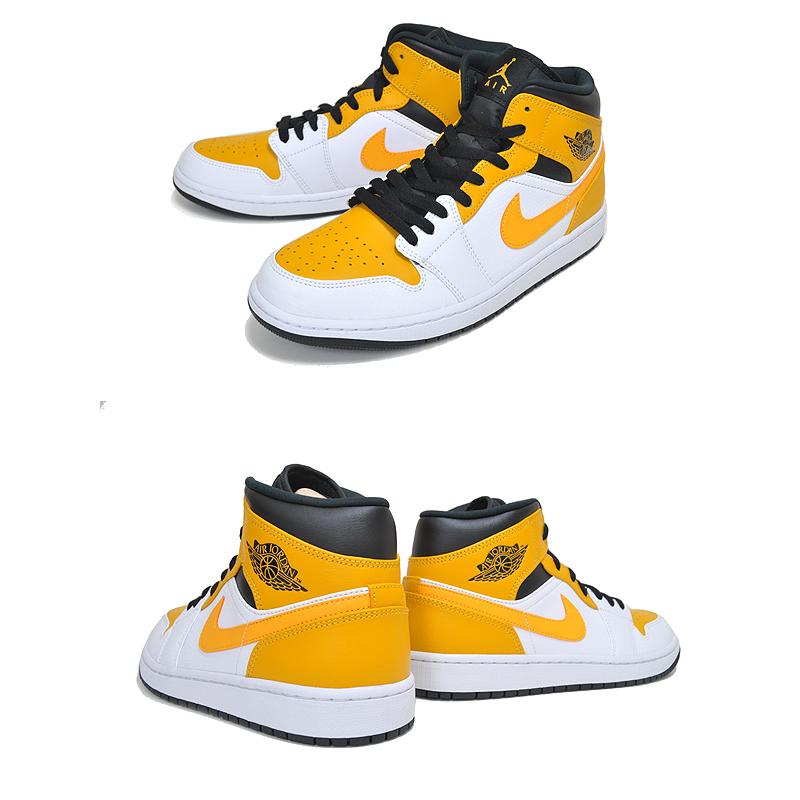 NIKE ナイキ AIR JORDAN 1 MID 554724-170 エアジョーダン 1 ミッドカット スニーカーシューズ US8/26cm ホワイト×ユニバーシティゴールド エア ジョーダン 1 NIKE AIR JORDAN MID white/university gold-black