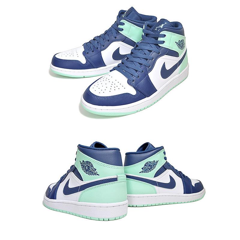 エア ジョーダン 1 NIKE AIR JORDAN MID mystic navy/mint foam-white